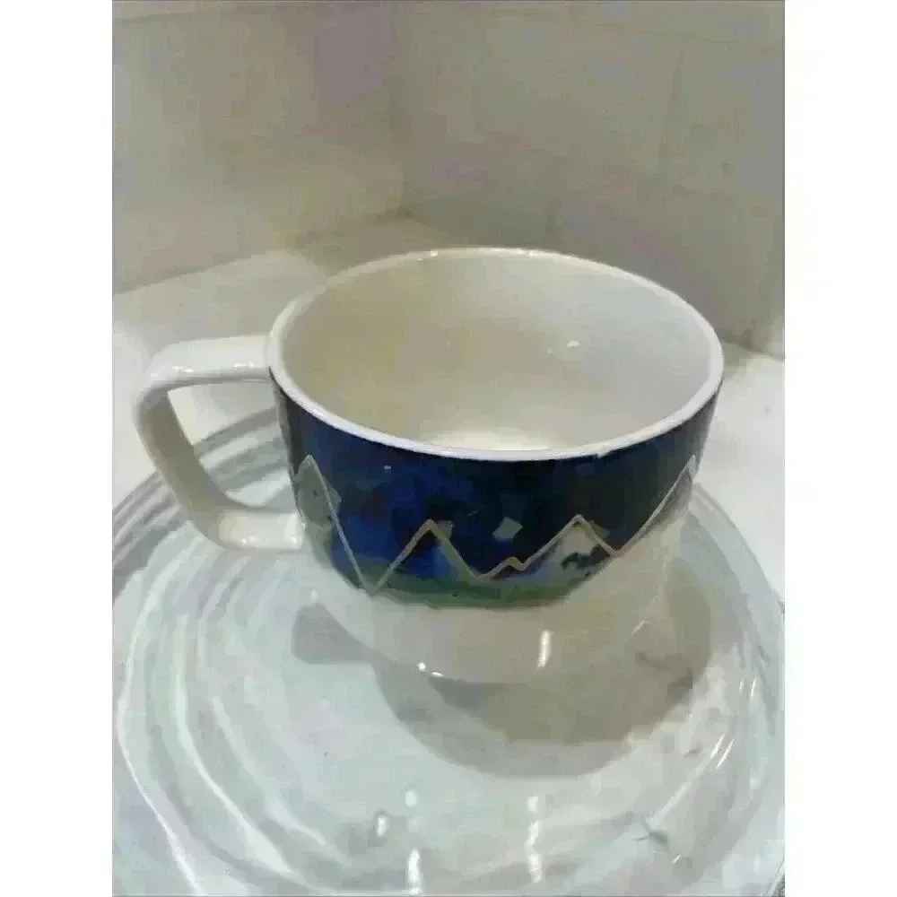 STARBUCKS 2015 Coffee Mug Artisan Series 06/08 Elevation 12 oz Blue Green